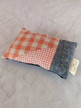 Load image into Gallery viewer, Hand pieced pin cushion - A - The Conscious Sewist - fabric scraps - tools
