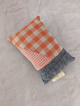 Load image into Gallery viewer, Hand pieced pin cushion - A - The Conscious Sewist - fabric scraps - tools
