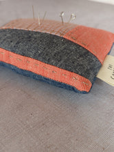 Load image into Gallery viewer, Hand pieced pin cushion - C - The Conscious Sewist - fabric scraps - tools
