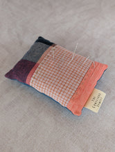 Load image into Gallery viewer, Hand pieced pin cushion - D - The Conscious Sewist - fabric scraps - tools
