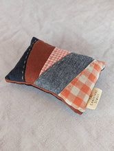 Load image into Gallery viewer, Hand pieced pin cushion - G - The Conscious Sewist - fabric scraps - tools
