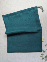 Load image into Gallery viewer, Linen bread bag - teal - Kitchen - The Conscious Sewist - Bread bag - Kitchen
